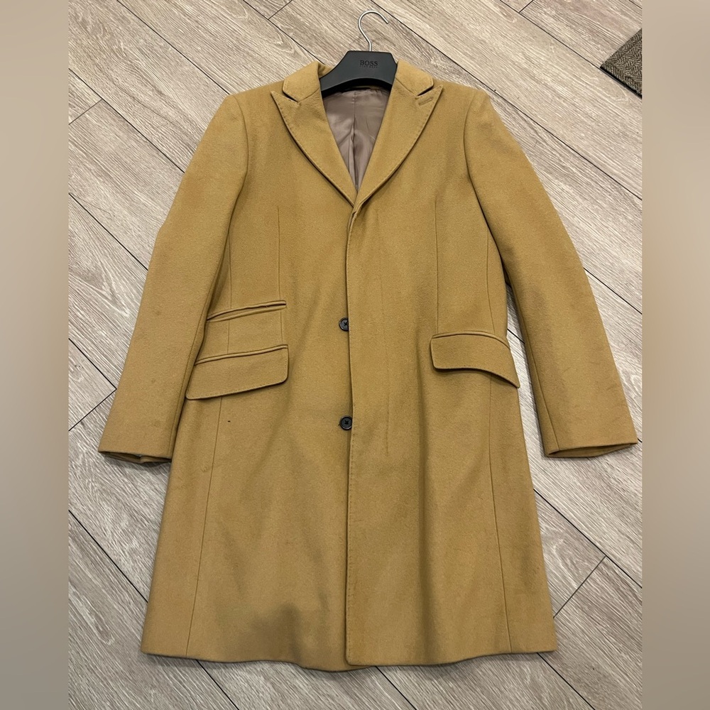 Banana Republic Camel/Tan Wool/Cashmere Blend Pea Coat
